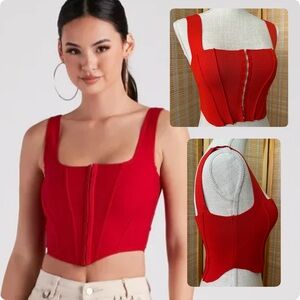 Zara Red Corset Tank Top
